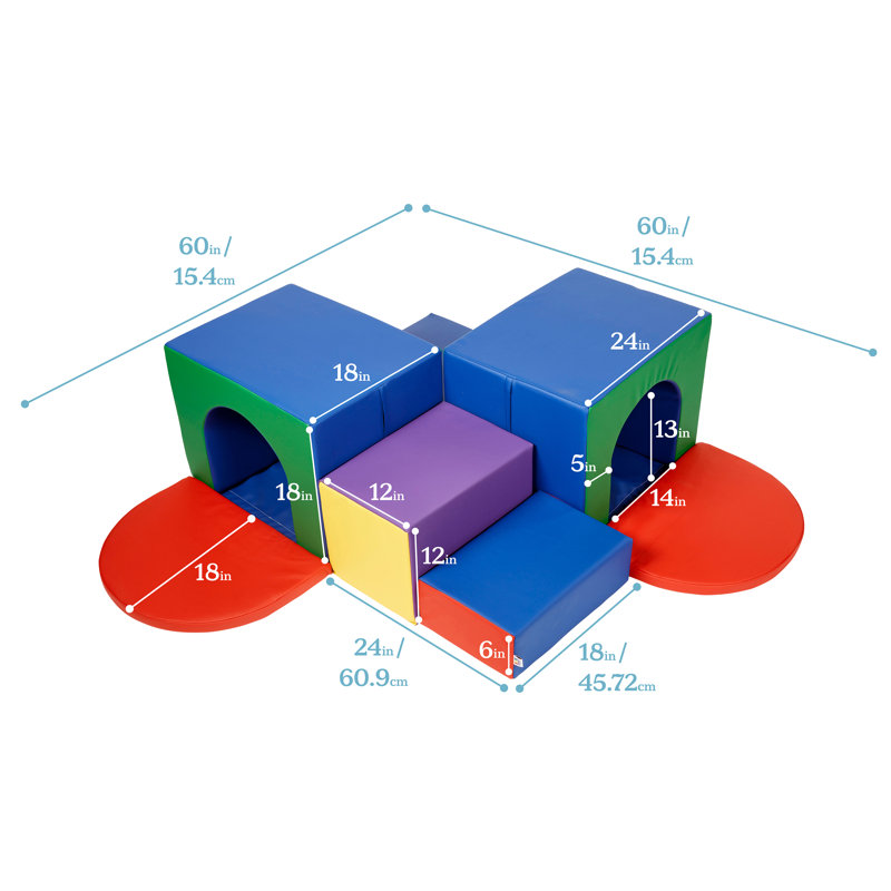 7 pièces ECR4Kids SoftZone Tunnel Maze, Assorti
