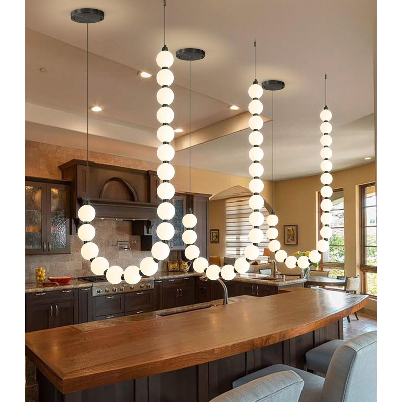 1 Chandelier, Black, 4 Lights