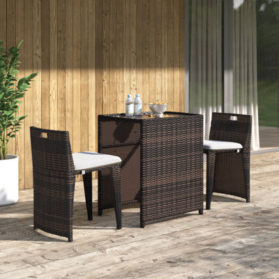 Ayanle Rectangular 2 - Person 2 Bistro Set with Cushions
