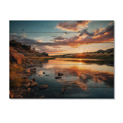 Grammont Texas Sunset Ultra-Large Angle Landscape III sur impression sur bois