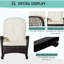 Chaise berçante blanc crème, capacité de poids élevée, coussin de siège à bascule pour patio avec coussin