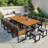 18-Pieces  Patio Dining Set with 8 Cushioned Chairs, 8 Ottomans and 2 Square Table-582934640