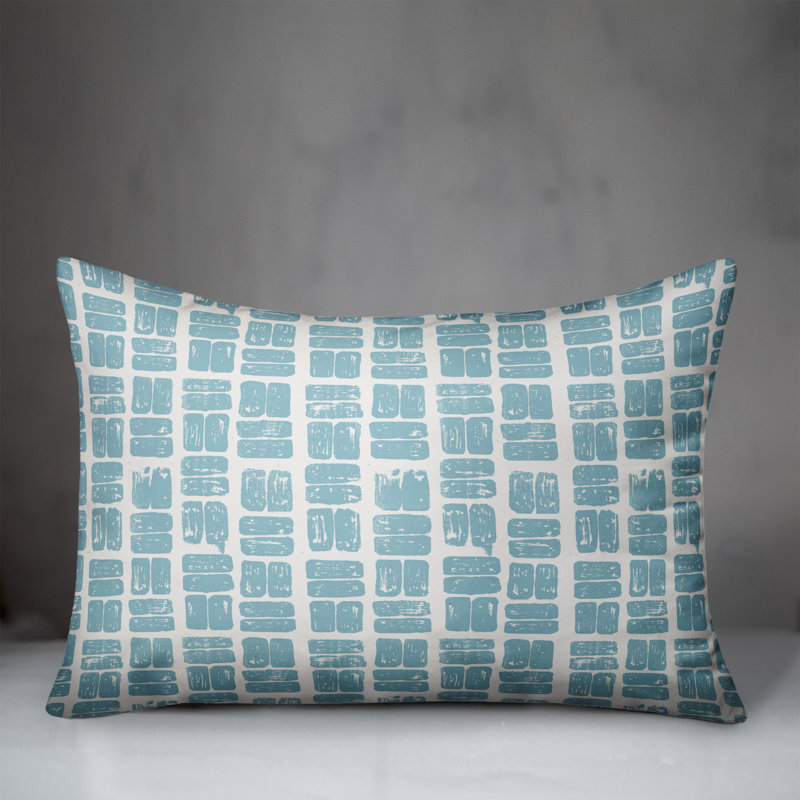  Housse de coussin rectangulaire et insert, Bleu