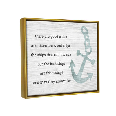 Art inspirant, citation de bateau, ancre de bateau, art mural par Daphne Polselli