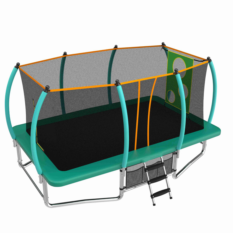 Longue trampoline rectangulaire extérieure pour enfants adultes, Green