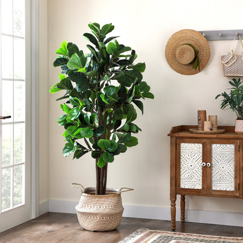 Faux Fiddle Leaf Fig Tree in Pot, 71"H