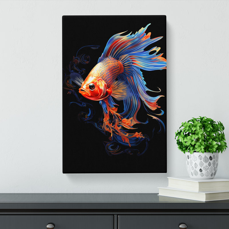 Fish Digital Art No.2 - Wrapped Canvas, 60cm H x 40cm W x 3cm D