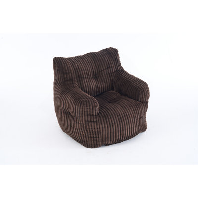 Soft Fluffy Corduroy Fabric Bean Bag Chair Filled With Memory Sponge by Latitude Run