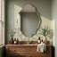 Miroir d'appoint mural biseauté festonné sans cadre-580284902