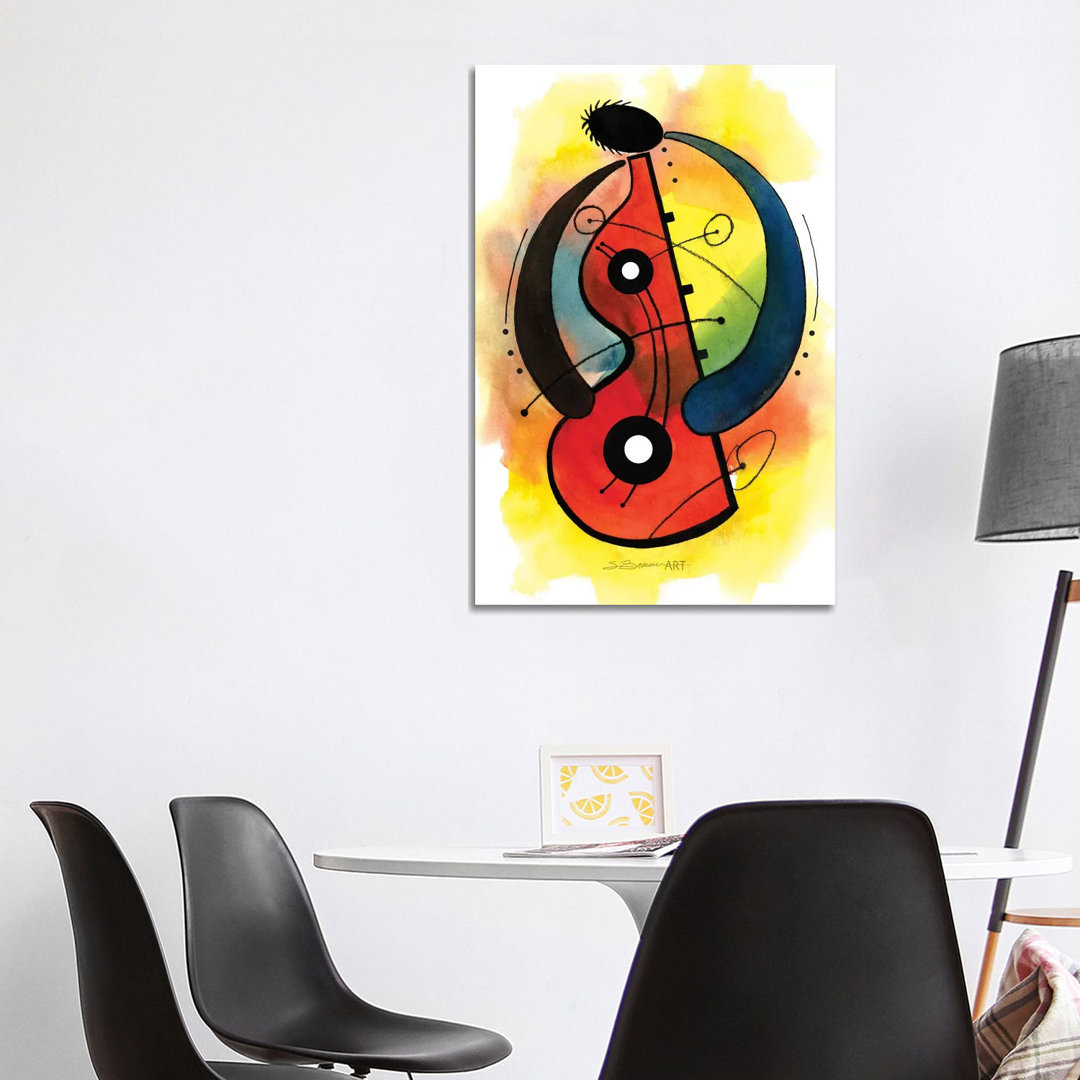 Rote Gitarre von Stacey Brown - Galerie-verpackte Leinwand Giclée