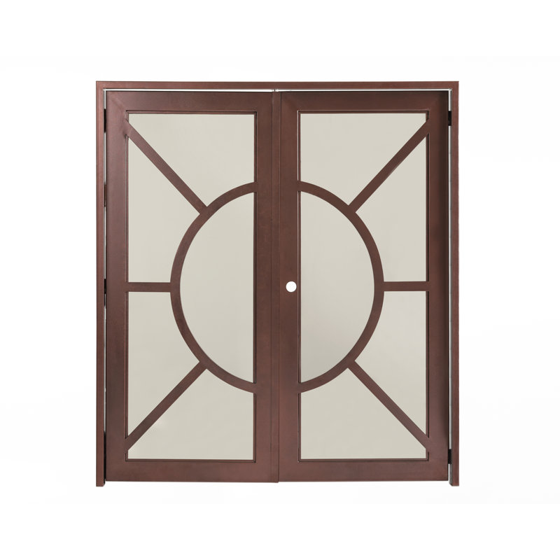 Portes d'entrée avant en fer Kronos, H 96 po x l 72 po x P 4 po, Noir mat