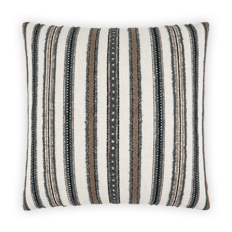 Zoie Striped Throw Pillow, Gray, Square 24"