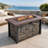 48" Fire Table With Fiberglass Wooden Tabletop