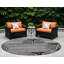 Tapis extérieur rond noir et blanc lavable abstrait HomeRoots 8 pi