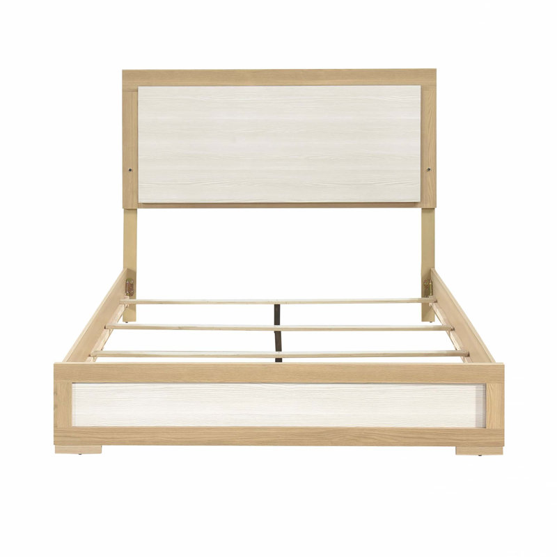 Mobilier de chambre à coucher en bois avec tête de lit à panneau 1pc (seulement lit), Queen