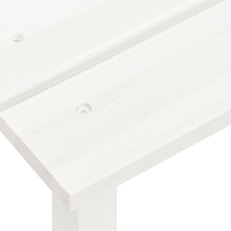 Chaise Adirondack en bois massif avec table Levens, Blanc