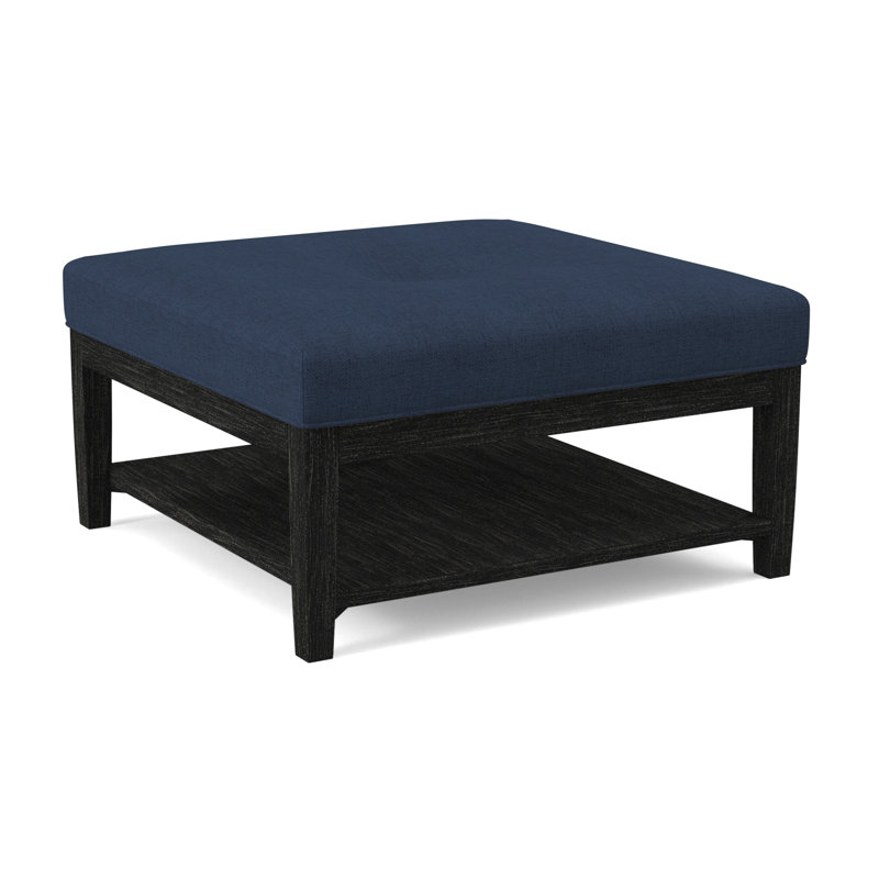 Hammond Square Ottoman, Antique Black Finish, Stone Crypton Performance; 0884-83