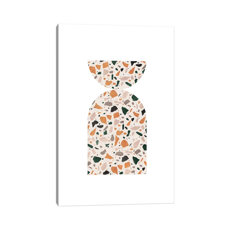 Abstract Terrazzo by Whales Way - Painting on Canvas, 66.04cm H x 45.72cm W x 1.91cm D, Wrapped Canvas
