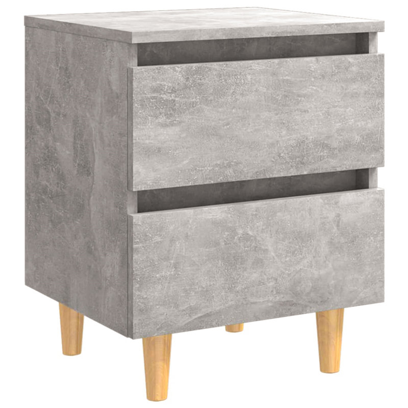 Liesl 40 cm W Bedside Table, Light Grey