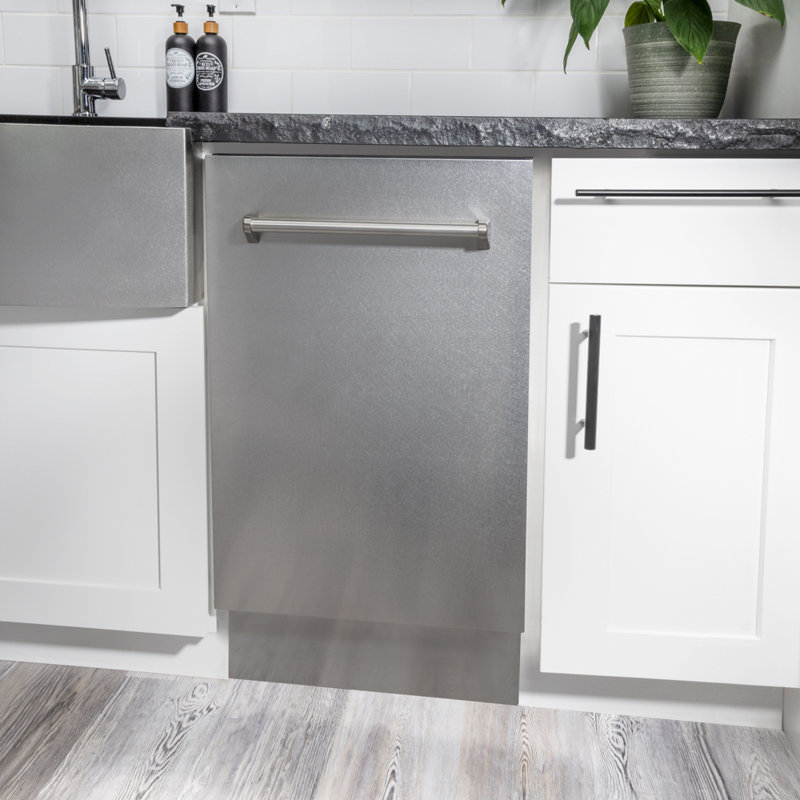 ZLINE 18" Tallac Series 3rd Rack Top Control Dishwasher with Stainless Steel Tub, 51dBa, Satin Stainless Steel