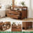 Walnut 2-Drawer Nightstand with Open Storage, 25.19"H x 32.08"W x 19.29"D-999333448