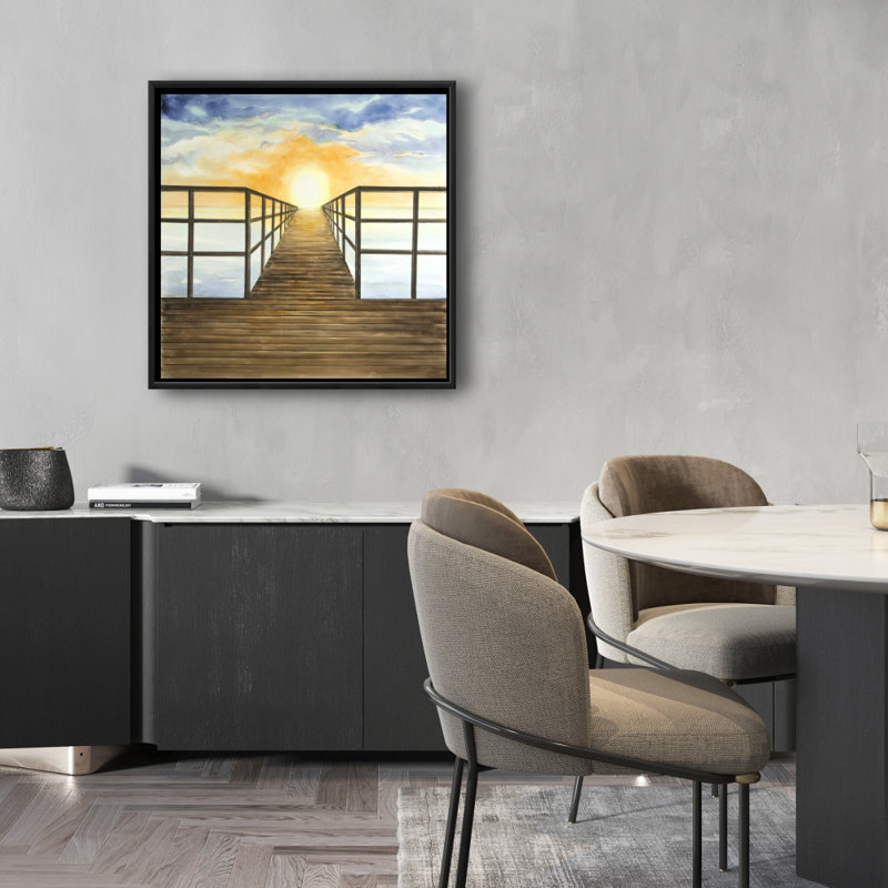 "Coucher de soleil dans la mer", H 24 po x l 24 po