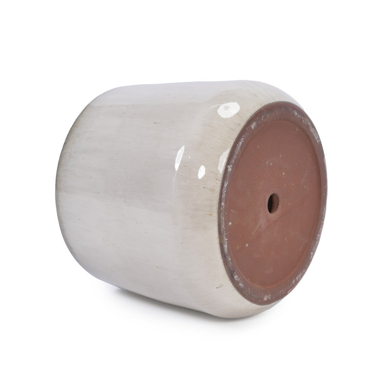 Indoor/Outdoor Modern Ceramic Pot Planter with Drainage Hole(Set of 4), White