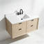 Meuble-lavabo flottant 48 po en bois massif avec plateau en marbre d'ingénierie-461985747