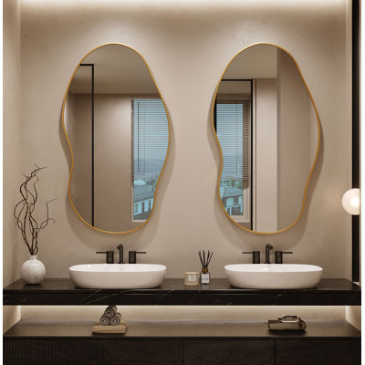  Wavy Mirror Irregular Wall Mirror for Cloakroom，Bedroom，Living Room，Entryway