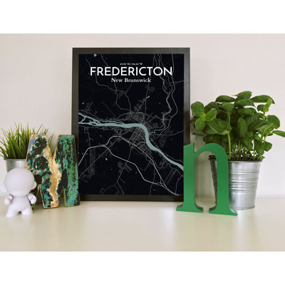 Fredericton City Map - No Frame Print