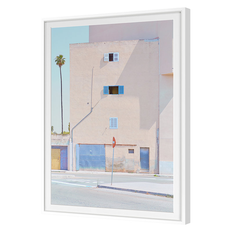 Three Windows Print by Hulett, White Framed, 42" H x 30" W