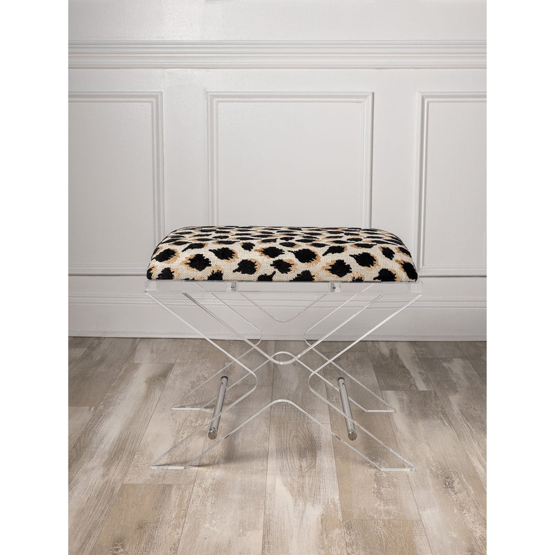 Delano Ocelot Bench, Nickel, Ocelot Black