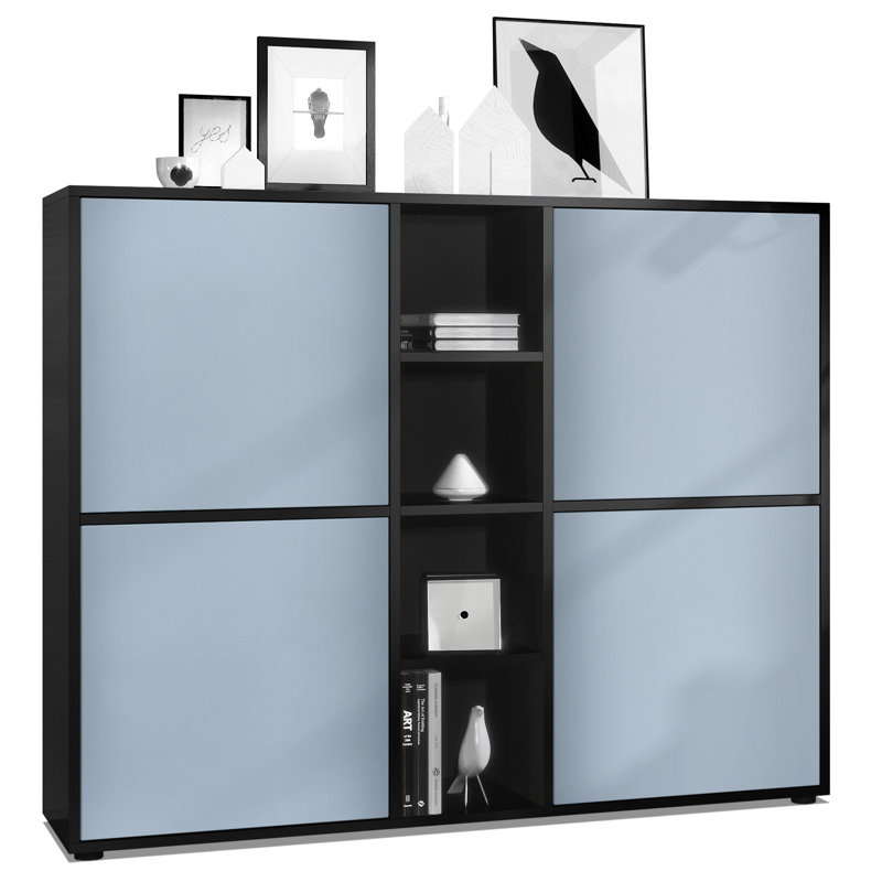 Mcbryde 130.5cm Sideboard, Matte Black/Denim