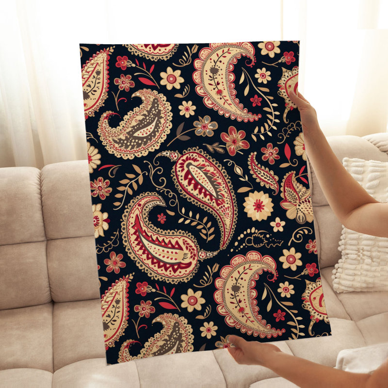 «Abstract Bohemian Paisleys», reproduction d'art non encadrée, H 16 po x l 12 po