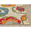 Tapis intérieur / extérieur gris / bleu tissé à la machine Floral-417574927-460874944