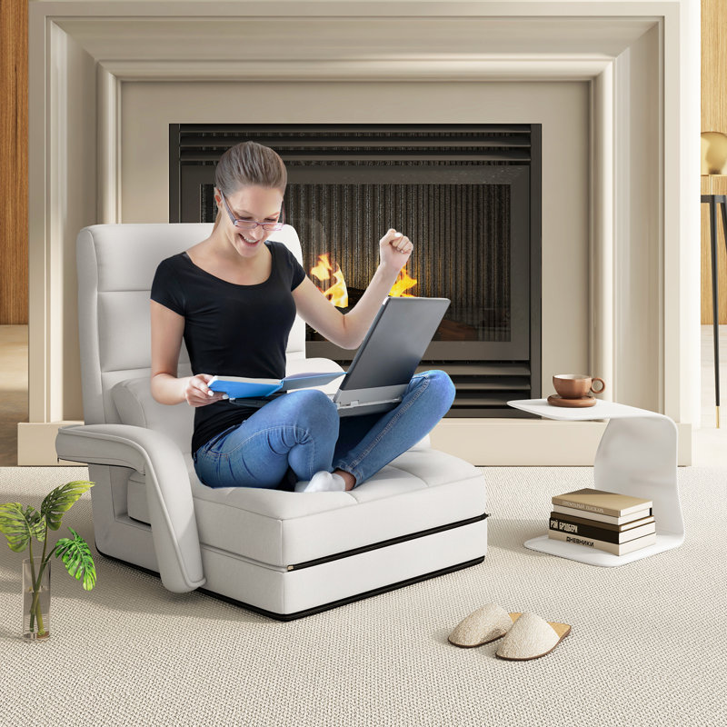 Upholstered Accent Chair, White