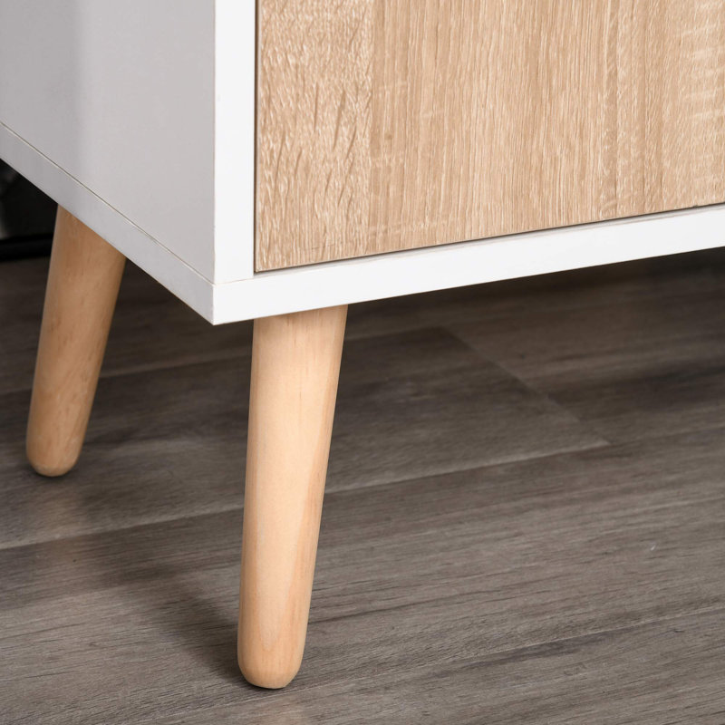 Antero 90cm Sideboard, White/Natural