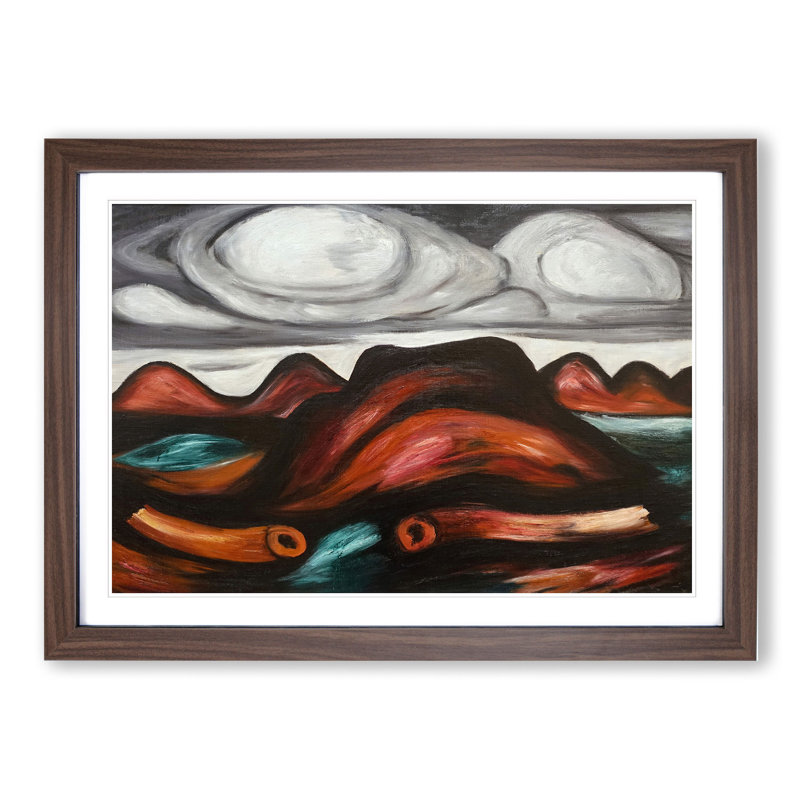 New Mexico Recollection by Marsden Hartley - Picture Frame Painting, 27cm H x 36cm W x 2cm D, Walnut Framed