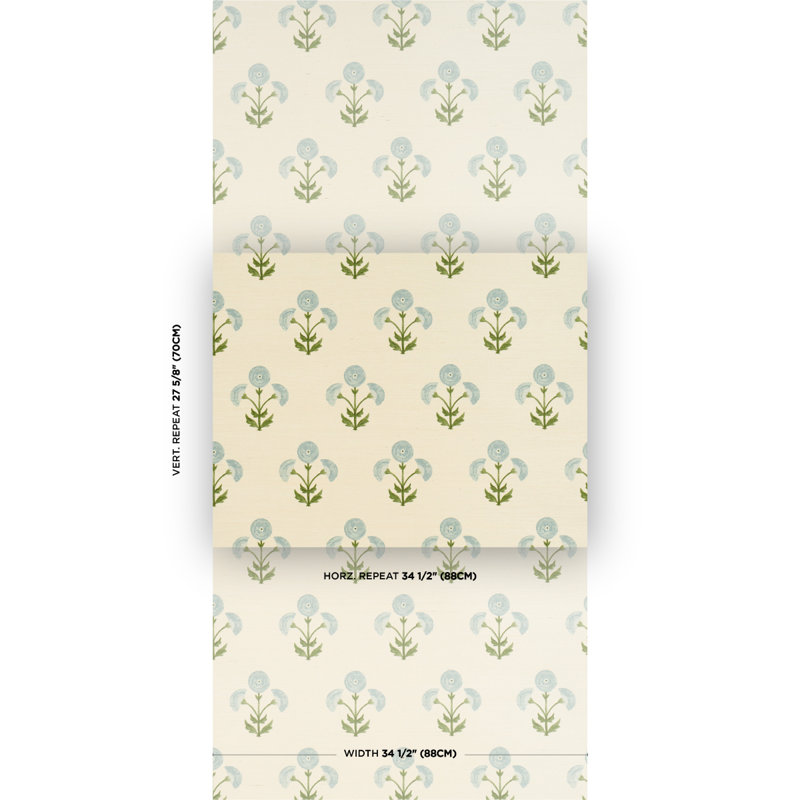 Saranda Flower Sisal Wallpaper, Sky