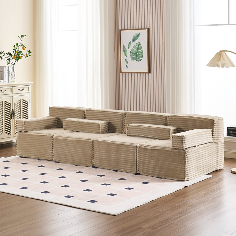 Modular Design Durable Convertible Chair Floor Couch Without Assembly(Set Of 4)