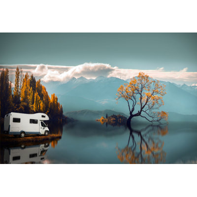 Lone Tree In Lake Wanaka 1 Piece Wrapped Canvas Wall Art