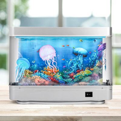 Mini-aquarium artificiel avec lampe poisson