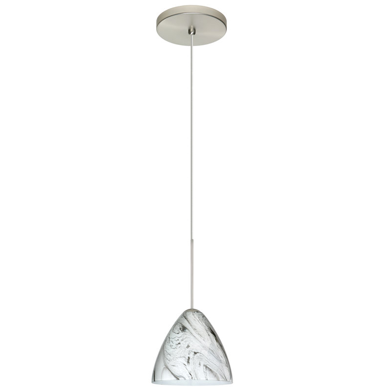 Luminaire suspendu 1 cloche pour une cloche Mia, Nickel satiné, Halogène