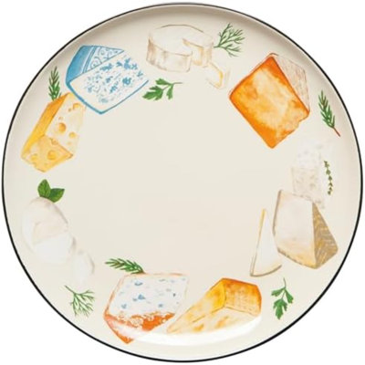 Stoneware Appetizer Shaped Dish, Cheeses Les Fromages