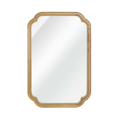 Mid-Century Irregular Wood Framed Decorative Wall Mirror