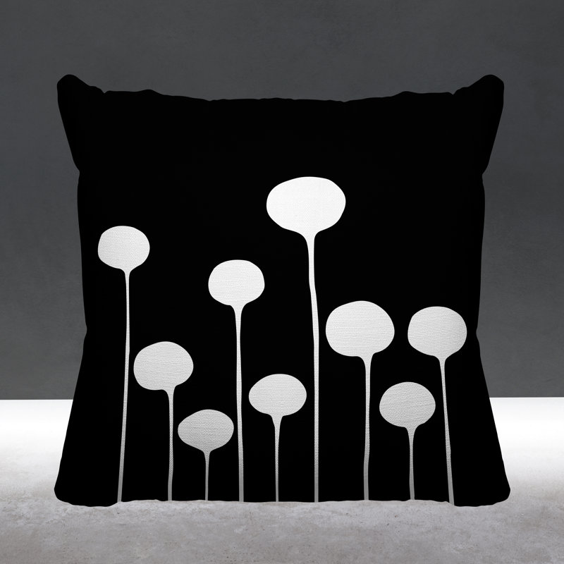 Courtland Outdoor Reversible Throw Pillow, Black, 15W" x 15H"