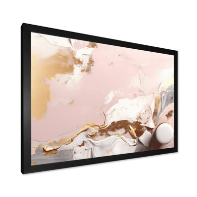 " Pink And Gold Mysterious Marble I "