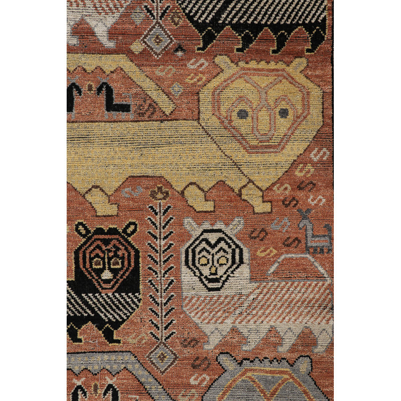 Burano Hand Knotted Wool Animal Print Area Rug, Rectangle 10' x 14'