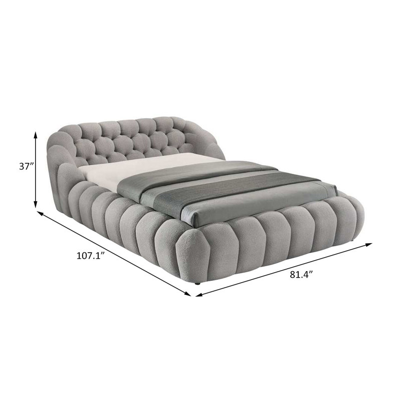 Queen Bed, Gray, Gray, Queen