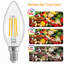 Ampoule à filament énergétique écoénergétique à DEL, culot E12, verre transparent, courant constant, 4 W, équivalent à 40 W incandescent, IRC élevé pour une couleur véritable